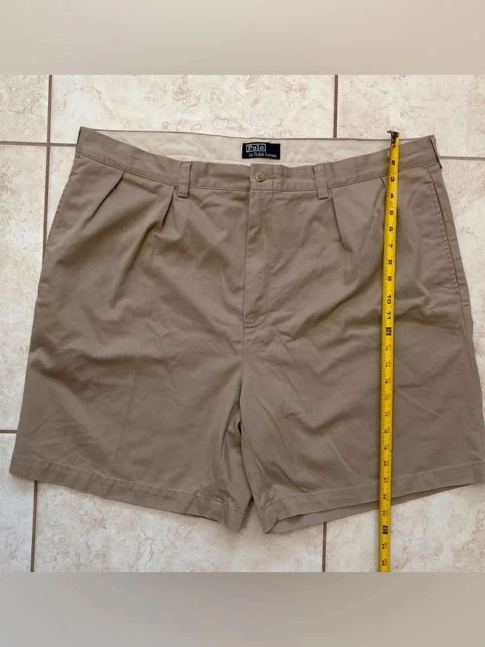 Polo Ralph Lauren Khaki Pleated Chino Shorts Men's Size 44